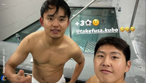 구보 다케후사(왼쪽)와 이강인. [이강인 소셜 미디어 사진]